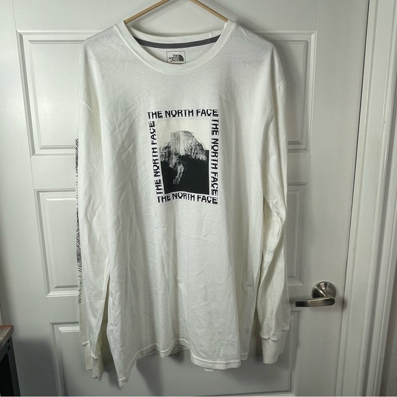 The North Face Other - The North Face Heavyweight White Graphic Long Sleeve Tee Mens Size XL Tall New